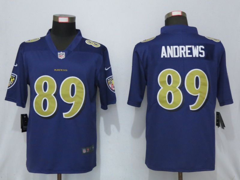 Men Baltimore Ravens 89 Andrews Navy Purple Nike Color Rush Limited NFL Jerseys